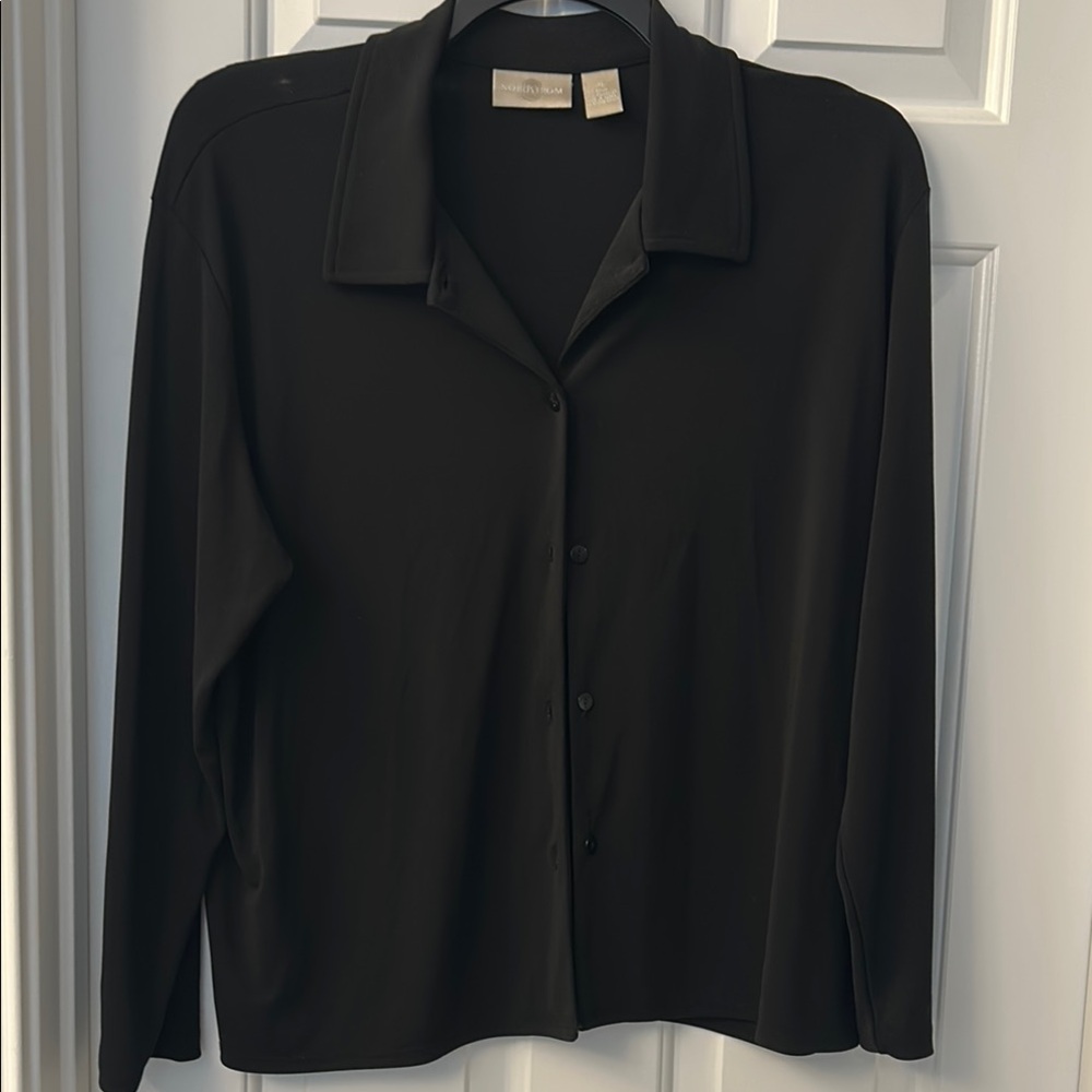 Nordstrom Black Button Down Shirt Top